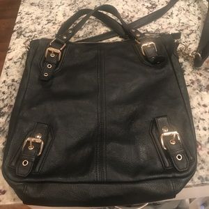 Deena & Ozzy black leather purse